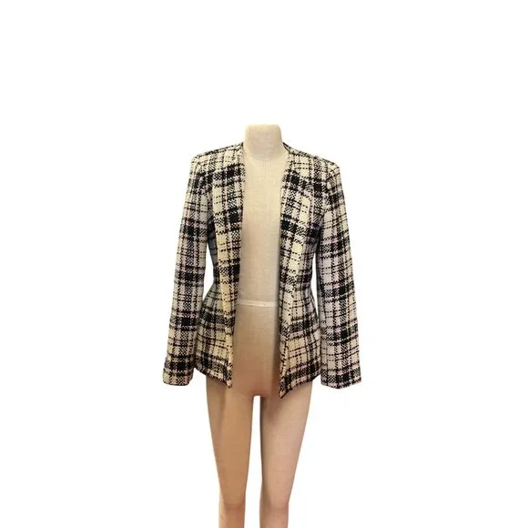 Vintage  Collection by Harvé Benard Authentic Blazer Plaid Pink White Black Jack - Picture 3 of 8